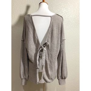 Three Bird Nest Waffle Knit Open Back atop